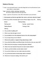 English Worksheet: esl conversation questions