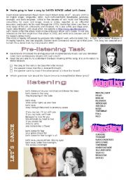 English Worksheet: DAVID BOWIE - LETS DANCE