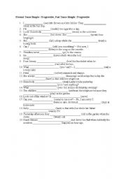 English Worksheet: Tenses - Present and Past Simple and Progressive