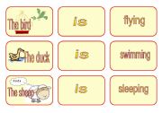 English Worksheet: Animals - present continuous cards