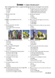 English Worksheet: Shrek - video worksheet