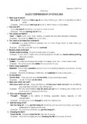 English Worksheet: daily expression for esl