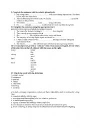 English worksheet: phrasal verbs and vocabulary