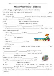 English Worksheet: Mixed Verb Tenses