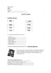 English worksheet: testing the time