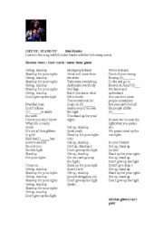 English Worksheet: Song Get up, Stand up by Bob Marley