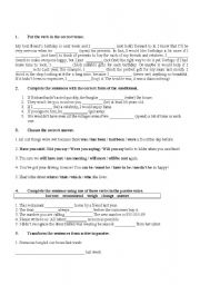 English Worksheet: GRAMMAR EXERCISES