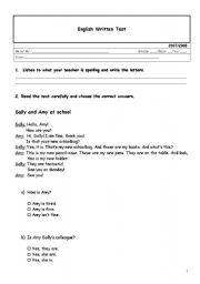 English Worksheet: test - 5th grade