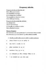 English Worksheet: frequency adverbs