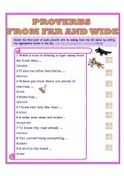 English Worksheet: PROVERBS 