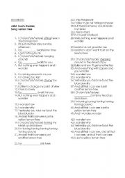 English Worksheet: Lemon tree song  by Fools garden