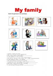 English Worksheet: My family