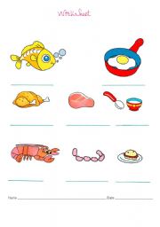 English worksheet: food