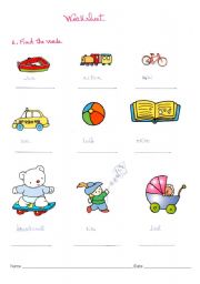 English Worksheet: toys