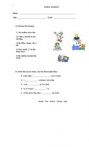 English worksheet: Routine