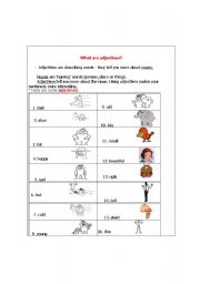 English Worksheet: What is an adjective?