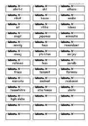 English Worksheet: unscramble words for clothes