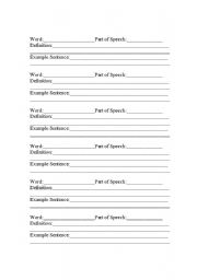 English Worksheet: Vocabulary Building
