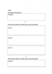 English Worksheet: Problem and Solution Map Graphic Organizer