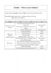 English Worksheet: Months of the Year Practice