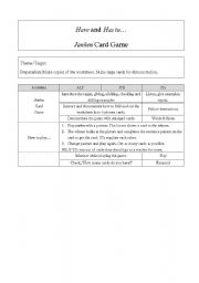 English Worksheet: Have/Has to Card Game