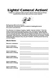 English Worksheet: acting out in present continuous