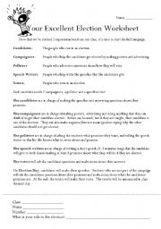 English Worksheet: Voting worksheet