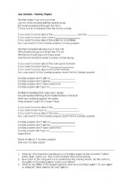 English Worksheet: Joe Jackson 