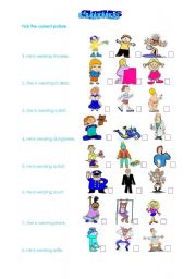 English Worksheet: Clothes