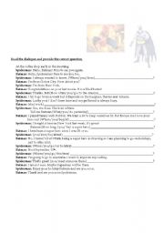 English Worksheet: superheroes funny conversation