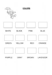 English Worksheet: colours