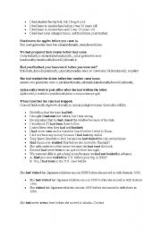 English Worksheet: past perfect tense example