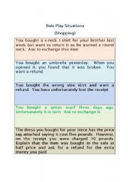 Shopping Role Play Situations