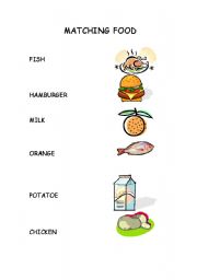 English Worksheet: Matching food