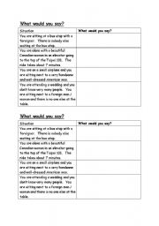 English Worksheet: Small Talk (Warm Up)