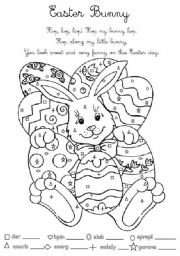 English Worksheet: Easter Bunny for Young Learners