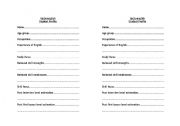 English worksheet: Student profile (best for private tutors)
