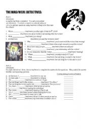 English Worksheet: The Was/Were Detectives