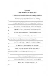 English Worksheet: SONG :