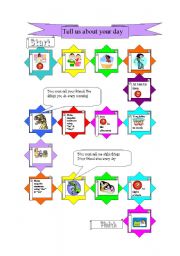 English Worksheet: Daily routine Game