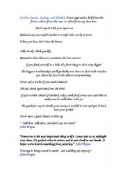 English worksheet: Cowboy Quotes