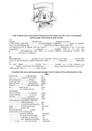 English Worksheet: Past  simple,past continuous,past perfect.