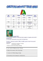 English Worksheet: Questions with past tense verbs