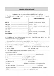 English Worksheet: Phrasal verbs with 