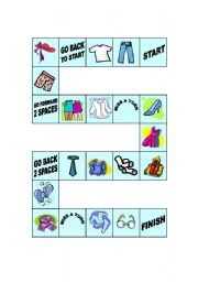 English Worksheet: Clothes board game