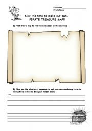 Pirate treasure map instructions