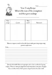 English Worksheet: Your Tasty Recipe