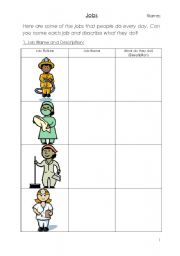 English Worksheet: Jobs Worksheet