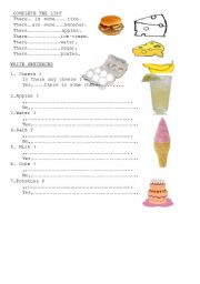 English Worksheet: uncountable-countable