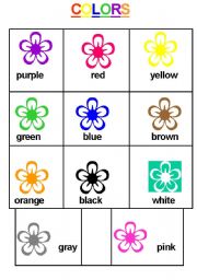 English Worksheet: colors